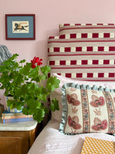 Load image into Gallery viewer, White Seraphina Stripe + Your Choice of Frill / Piping and Back Fabric
