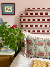 Load image into Gallery viewer, Blue Seraphina Stripe + Your Choice of Frill / Piping and Back Fabric

