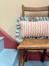 Load image into Gallery viewer, Pink Wavy Stripe + Pale Blue Frill
