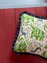 Load image into Gallery viewer, Green and Blue Jungle + Navy Frill and Red Candy Cane Piping
