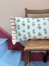 Load image into Gallery viewer, Blue Wild Tulips + Pink Candy Stripe Frill
