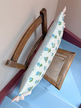 Load image into Gallery viewer, Blue Wild Tulips + Pink Candy Stripe Frill
