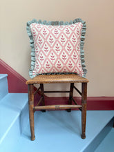 Load image into Gallery viewer, Pink Flower Trellis + Pale Blue Frill
