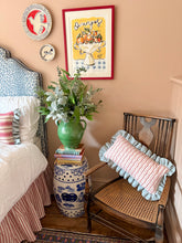 Load image into Gallery viewer, Pink Wavy Stripe + Pale Blue Frill
