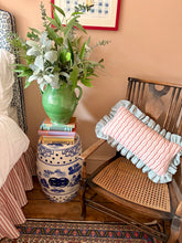 Load image into Gallery viewer, Pink Wavy Stripe + Pale Blue Frill
