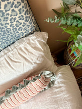 Load image into Gallery viewer, Pink Wavy Stripe + Pale Blue Frill
