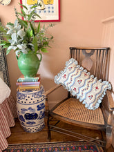 Load image into Gallery viewer, Blue Floral Ribbons + Pale Blue Frill
