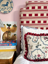 Load image into Gallery viewer, Floral Embroidery + Maroon Frill
