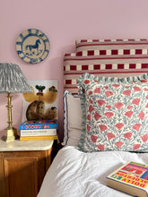 Load image into Gallery viewer, Blue and Red Floral + Pale Blue Frill
