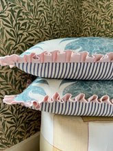 Load image into Gallery viewer, Blue Marbled Stripe + Pale Pink Frill
