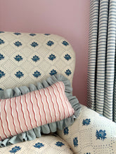 Load image into Gallery viewer, Pink Wavy Stripe + Pale Blue Frill
