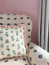Load image into Gallery viewer, Blue Wild Tulips + Pink Candy Stripe Frill
