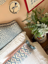 Load image into Gallery viewer, Blue and Red Ikat + Mid Blue Frill
