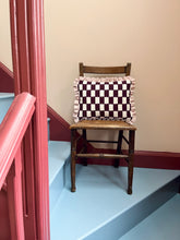 Load image into Gallery viewer, Plum Checkerboard + Your Choice of Frill / Piping and Back Fabric
