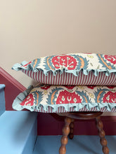 Load image into Gallery viewer, Red and Blue Multi Print + Your Choice of Frill / Piping and Back Fabrics
