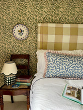 Load image into Gallery viewer, Blue Squiggle + Your Choice of Frill / Piping and Back Fabric
