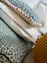 Load image into Gallery viewer, Blue Squiggle + Your Choice of Frill / Piping and Back Fabric
