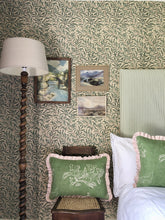 Load image into Gallery viewer, Green Woodland Scene + Your Choice of Frill / Piping and Back Fabric
