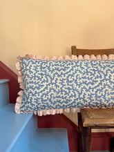 Load image into Gallery viewer, Blue Squiggle + Your Choice of Frill / Piping and Back Fabric
