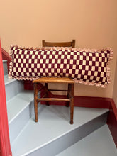 Load image into Gallery viewer, Plum Checkerboard + Your Choice of Frill / Piping and Back Fabric
