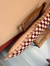 Load image into Gallery viewer, Plum Checkerboard + Your Choice of Frill / Piping and Back Fabric
