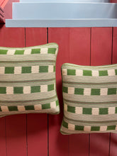 Load image into Gallery viewer, Green Square Stripe + Your Choice of Frill / Piping and Back
