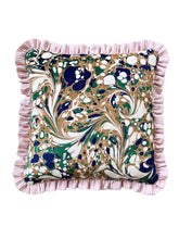 Load image into Gallery viewer, Marbled Velvet + Your Choice of Frill / Piping and Back Fabric
