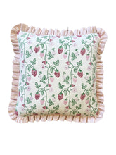 Load image into Gallery viewer, Red Strawberries + Your Choice of Frill / Piping and Back Fabric
