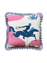 Load image into Gallery viewer, Pink Horse + Blue Candy Stripe Frill PLACEMENT 1
