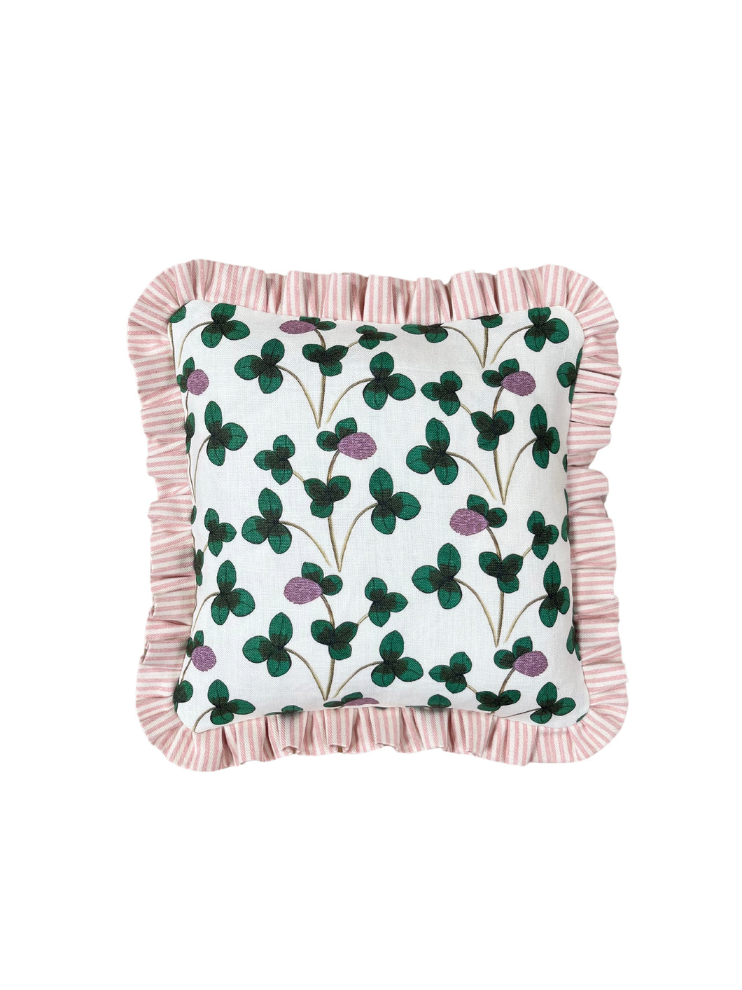 Green and Lilac Clover + Pink Candy Stripe Frill