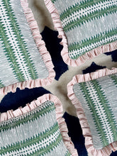 Load image into Gallery viewer, Green Aztec (horizontal) + Pink Stripe Frill
