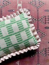 Load image into Gallery viewer, Green Zigzag + Pale Pink Frill
