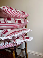 Load image into Gallery viewer, Red Square Stripe + Pale Pink Frill
