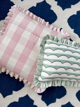 Load image into Gallery viewer, Green Scallop + Pink Stripe Frill
