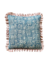 Load image into Gallery viewer, Denim Blue Pomegranate + Pink Stripe Frill
