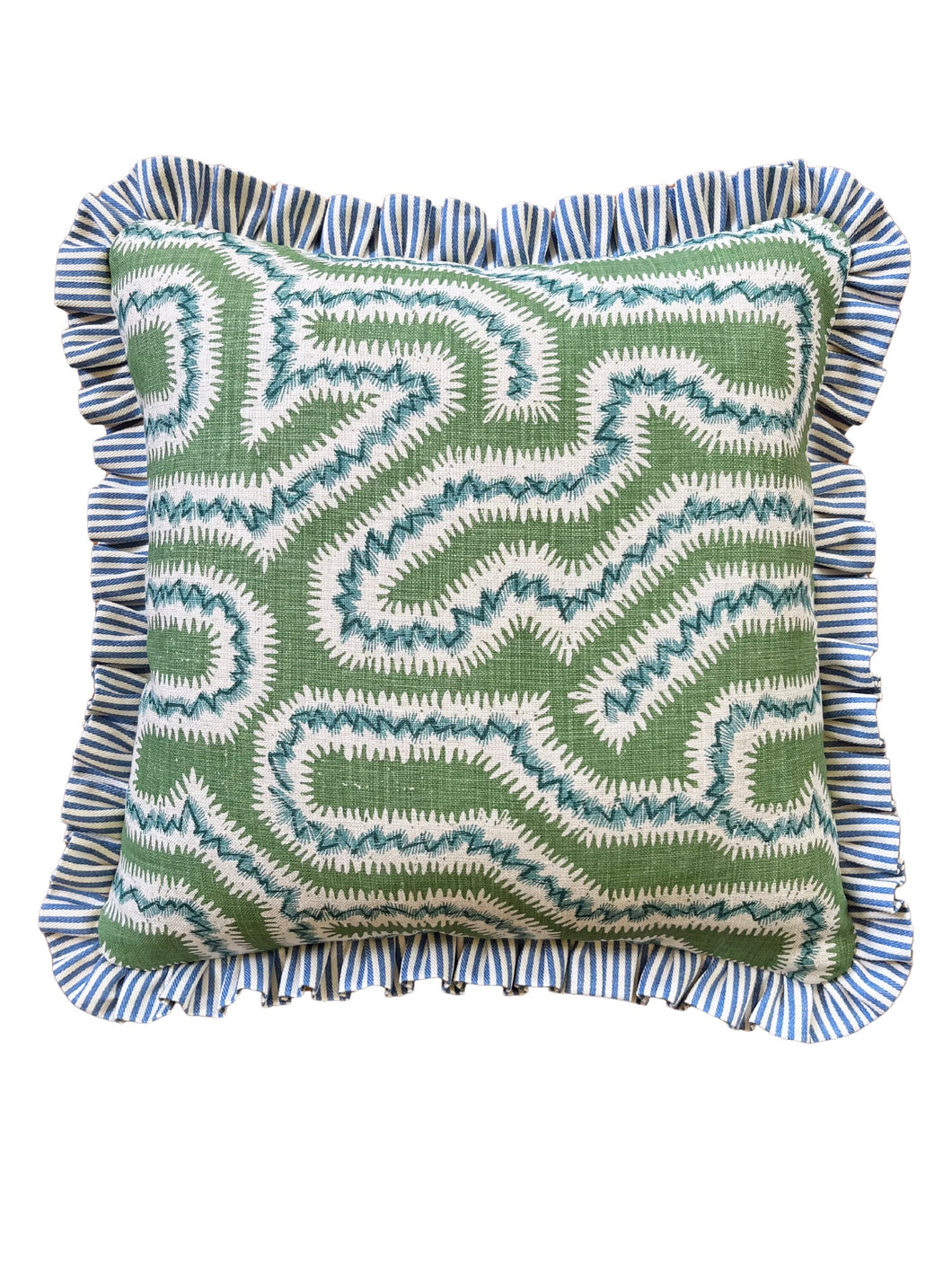 Green and Blue Maze + Blue Stripe Frill