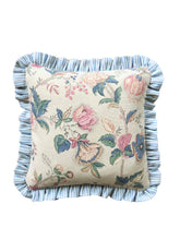 Load image into Gallery viewer, Pretty Floral + Blue Stripe Frill

